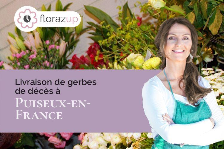compositions florales pour un enterrement à Puiseux-en-France (Val-d'Oise/95380)