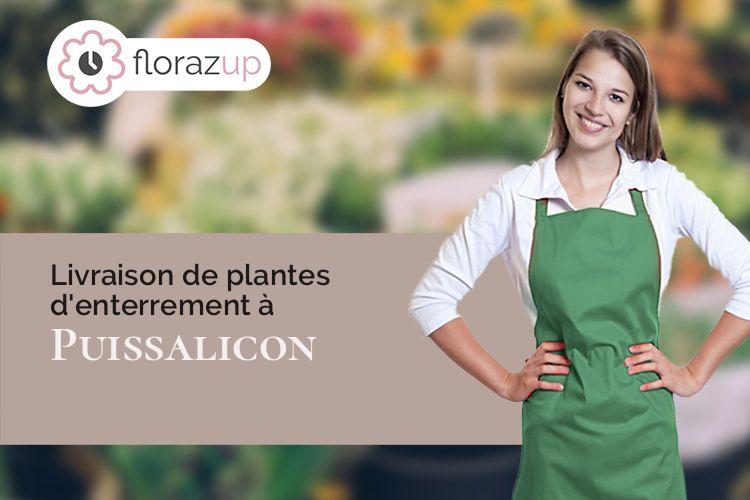 compositions florales pour un enterrement à Puissalicon (Hérault/34480)