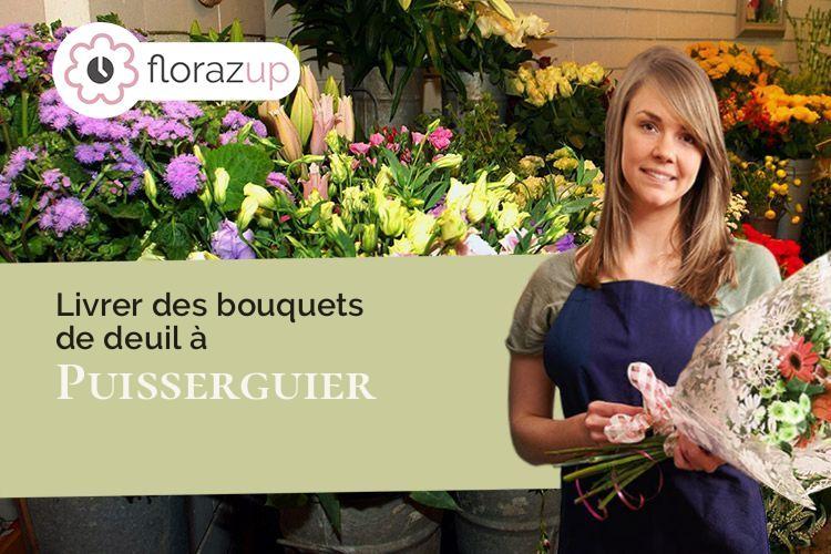 compositions florales pour des obsèques à Puisserguier (Hérault/34620)
