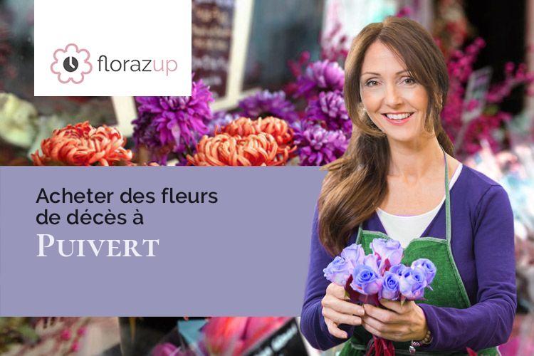 couronnes de fleurs pour un enterrement à Puivert (Aude/11230)