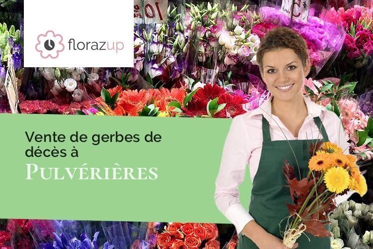 couronnes florales pour des funérailles à Pulvérières (Puy-de-Dôme/63230)