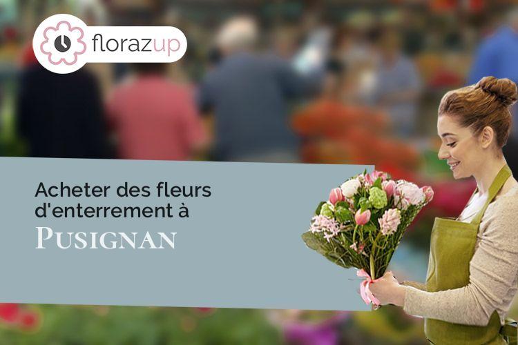 coeur de fleurs pour des funérailles à Pusignan (Rhône/69330)
