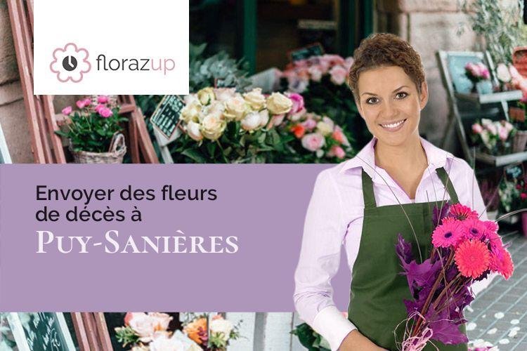 croix de fleurs pour un deuil à Puy-Sanières (Hautes-Alpes/05200)