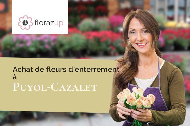 compositions de fleurs pour un deuil à Puyol-Cazalet (Landes/40320)