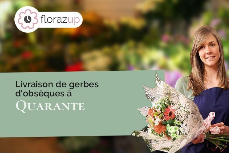 couronnes de fleurs pour un enterrement à Quarante (Hérault/34310)