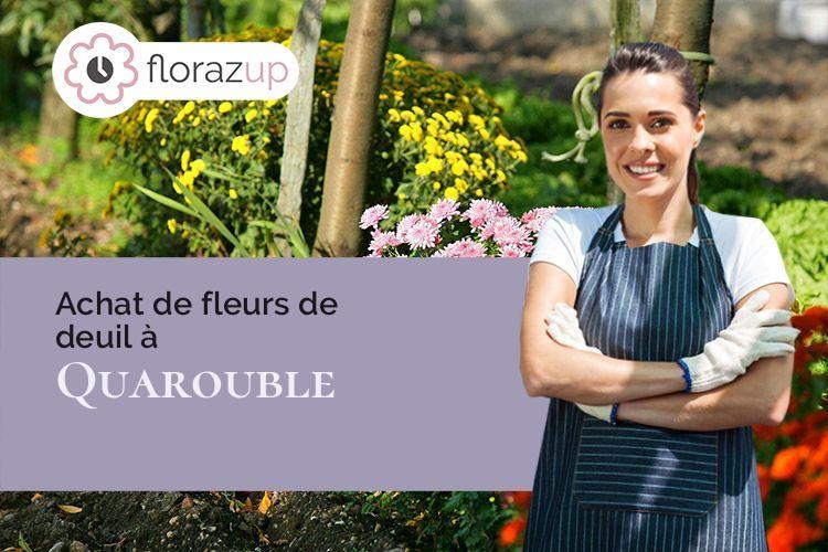 gerbes de fleurs pour des funérailles à Quarouble (Nord/59243)