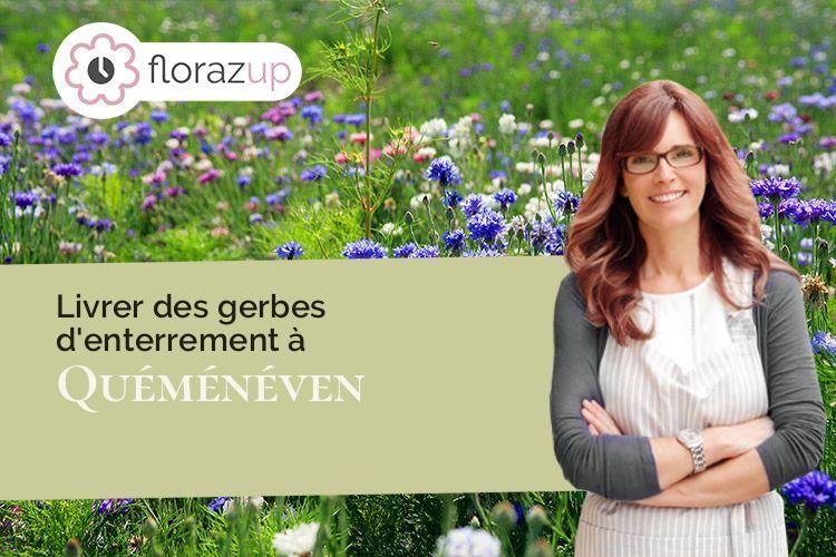 couronnes florales pour un enterrement à Quéménéven (Finistère/29180)