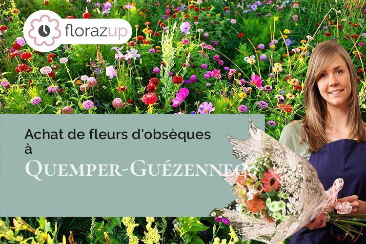 compositions florales pour un enterrement à Quemper-Guézennec (Côtes-d'Armor/22260)