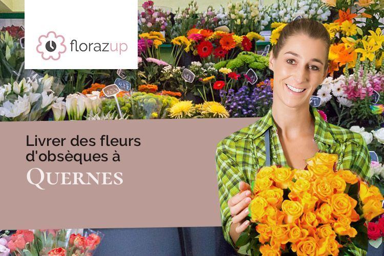 couronnes de fleurs pour des obsèques à Quernes (Pas-de-Calais/62120)