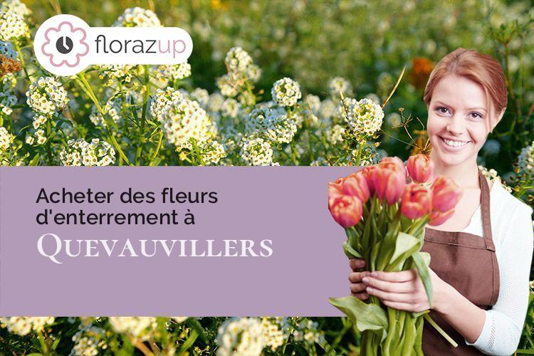 couronnes florales pour des obsèques à Quevauvillers (Somme/80710)