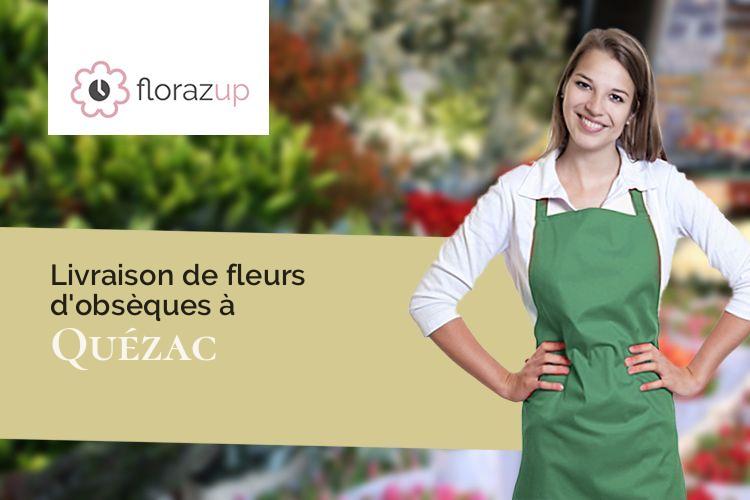 gerbes de fleurs pour des funérailles à Quézac (Cantal/15600)