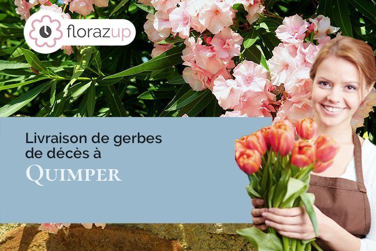 compositions florales pour des funérailles à Quimper (Finistère/29000)