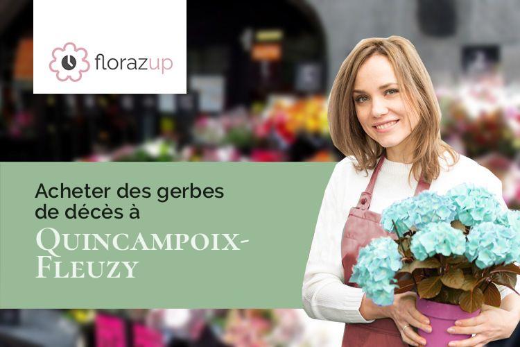 couronnes florales pour des funérailles à Quincampoix-Fleuzy (Oise/60220)