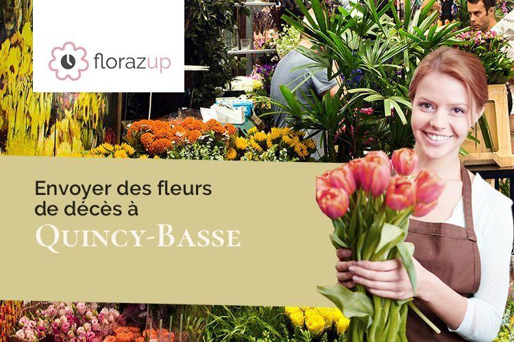 couronnes de fleurs pour des funérailles à Quincy-Basse (Aisne/02380)