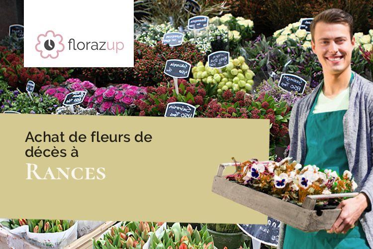 couronnes de fleurs pour des funérailles à Rances (Aube/10500)