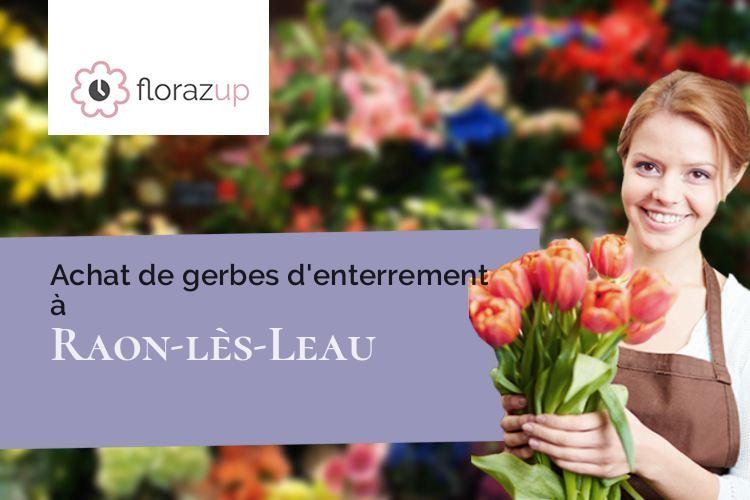 compositions florales pour des funérailles à Raon-lès-Leau (Meurthe-et-Moselle/54540)