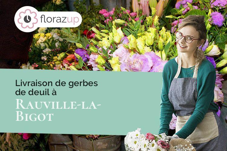 bouquets de fleurs pour des funérailles à Rauville-la-Bigot (Manche/50260)