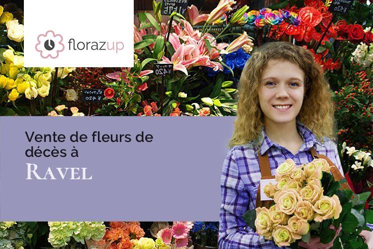 coeurs de fleurs pour un enterrement à Ravel (Puy-de-Dôme/63190)