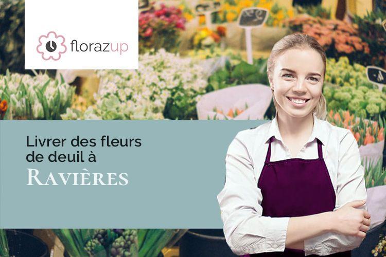 couronnes florales pour un deuil à Ravières (Yonne/89390)