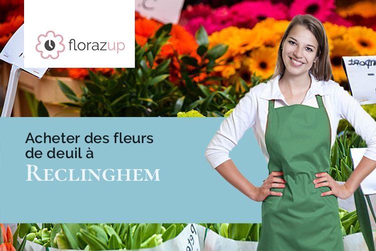 croix de fleurs pour un décès à Reclinghem (Pas-de-Calais/62560)