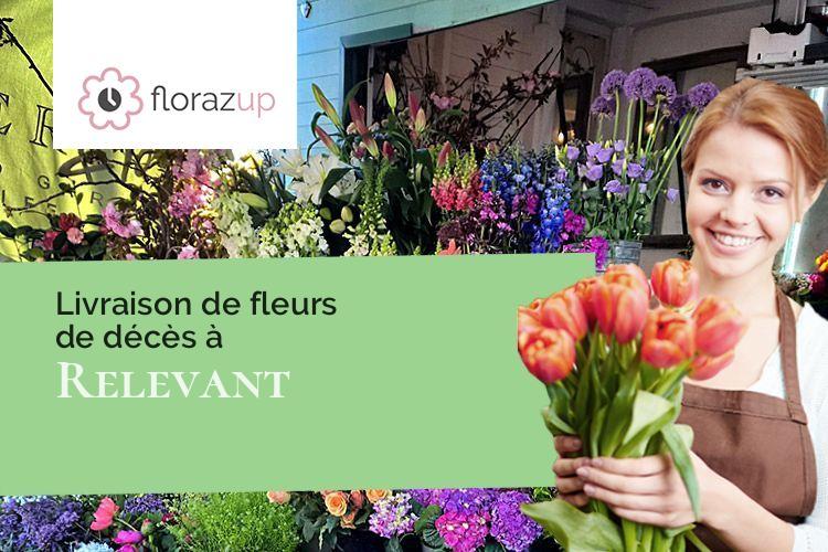 gerbes de fleurs pour un enterrement à Relevant (Ain/01990)