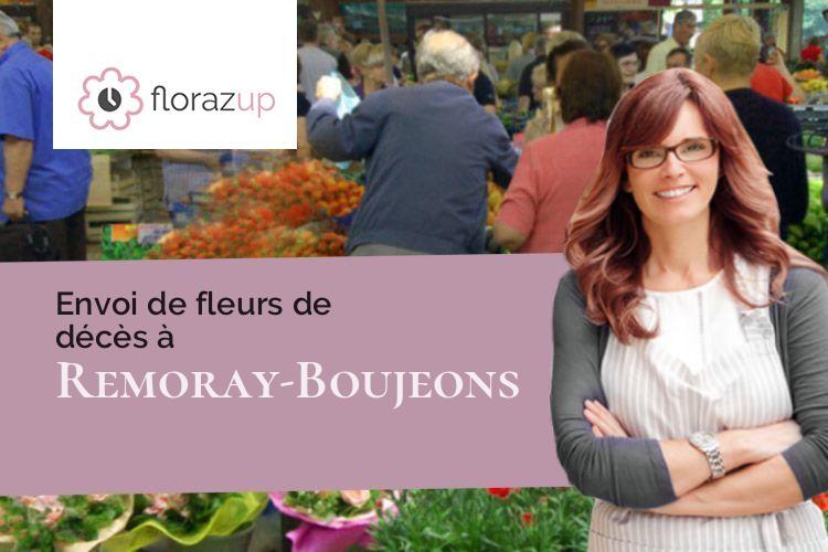 couronnes de fleurs pour des obsèques à Remoray-Boujeons (Doubs/25160)