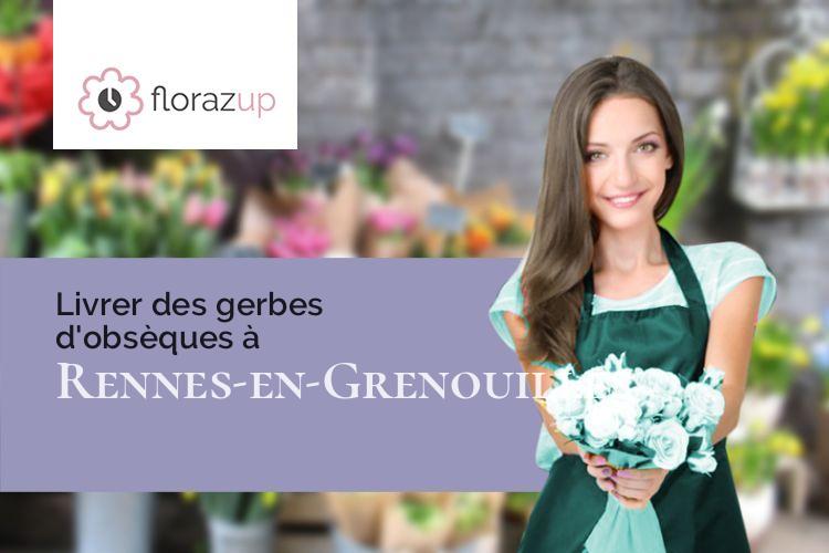 coeurs de fleurs pour un décès à Rennes-en-Grenouilles (Mayenne/53110)