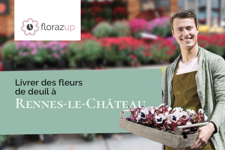 croix de fleurs pour des funérailles à Rennes-le-Château (Aude/11190)