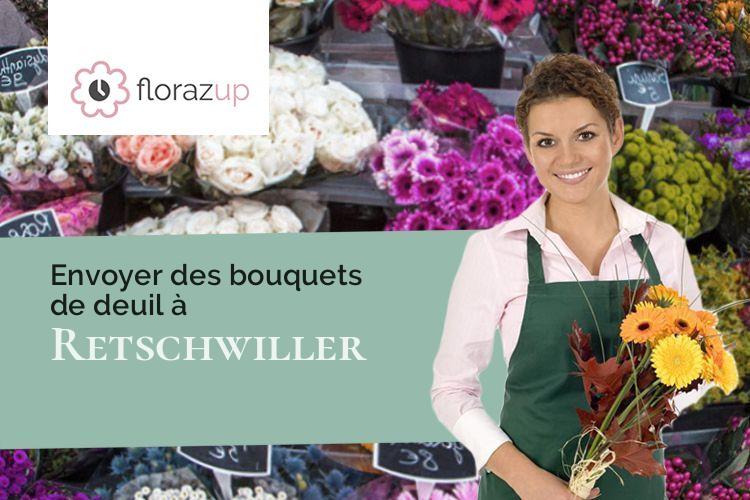 couronnes florales pour un enterrement à Retschwiller (Bas-Rhin/67250)