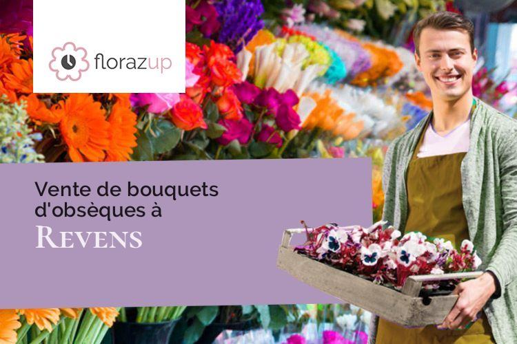 couronnes florales pour un deuil à Revens (Gard/30750)