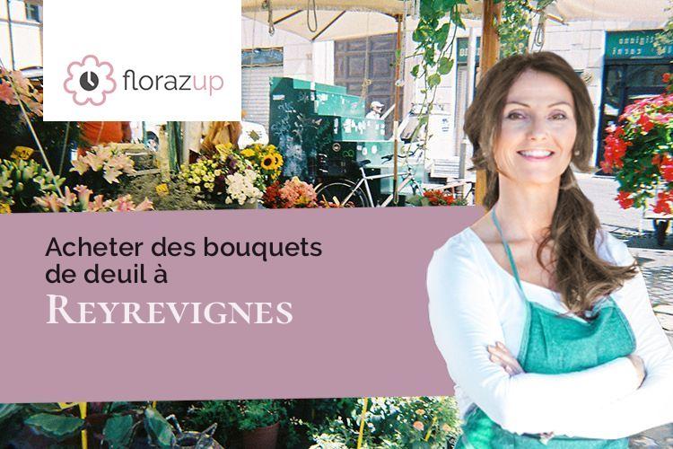 croix de fleurs pour un décès à Reyrevignes (Lot/46320)