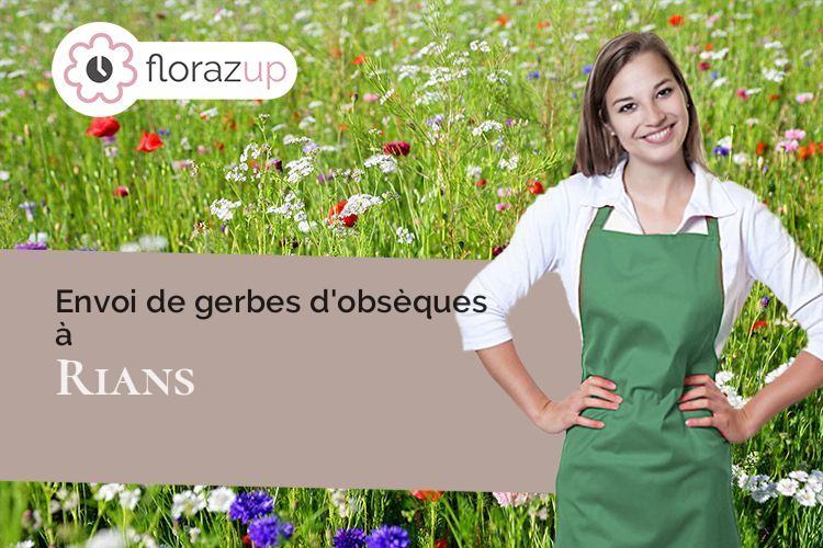 fleurs deuil pour des obsèques à Rians (Cher/18220)