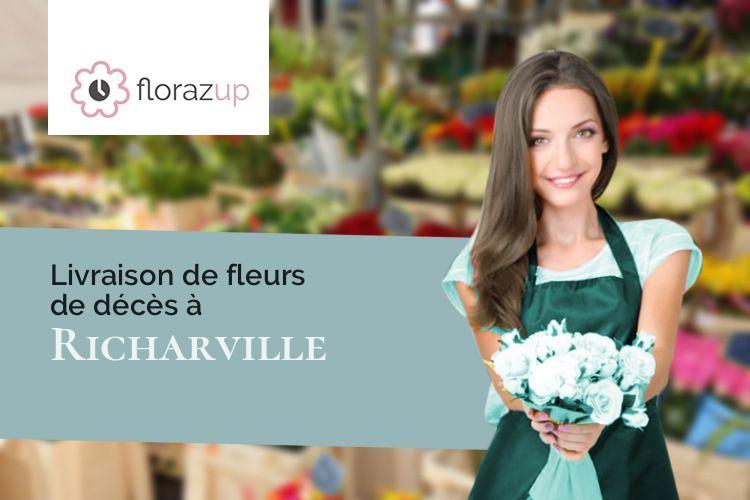 coeurs de fleurs pour des funérailles à Richarville (Essonne/91410)