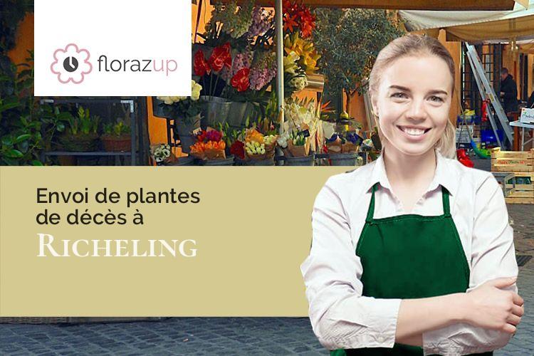 couronnes de fleurs pour un enterrement à Richeling (Moselle/57510)