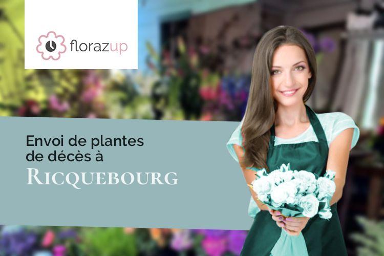 couronnes de fleurs pour des funérailles à Ricquebourg (Oise/60490)