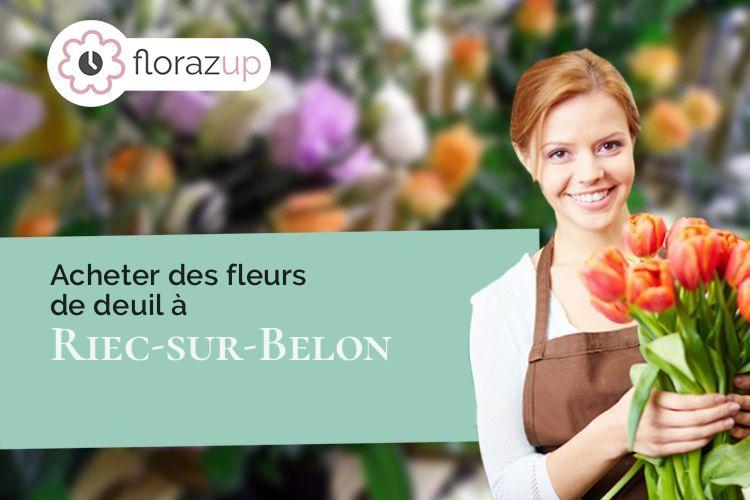 couronnes de fleurs pour des funérailles à Riec-sur-Belon (Finistère/29340)