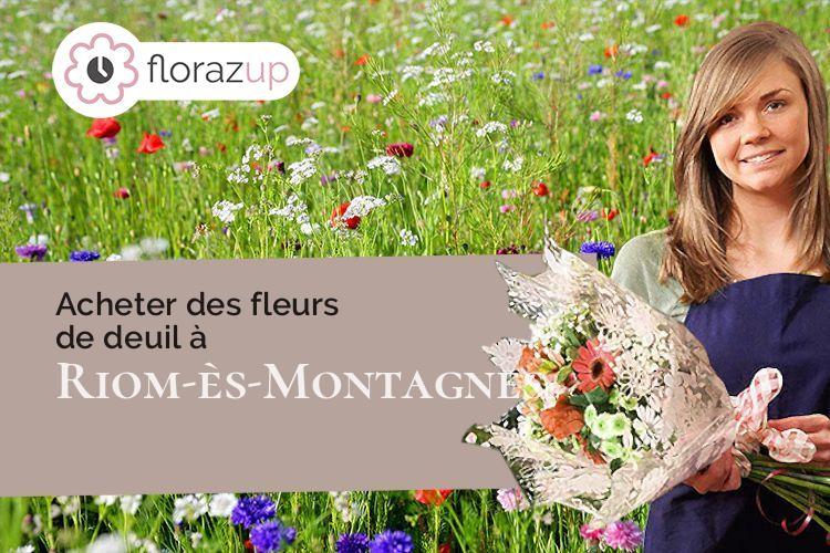 couronnes de fleurs pour un deuil à Riom-ès-Montagnes (Cantal/15400)
