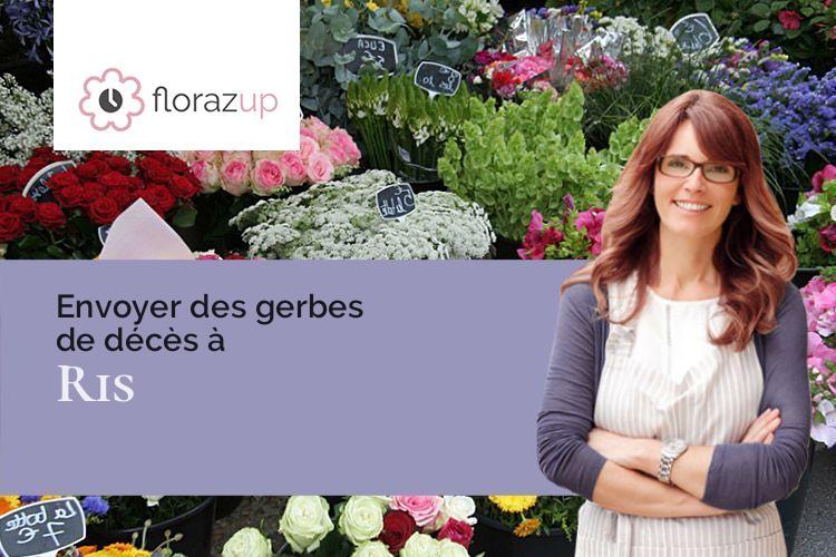 couronnes de fleurs pour des funérailles à Ris (Hautes-Pyrénées/65590)