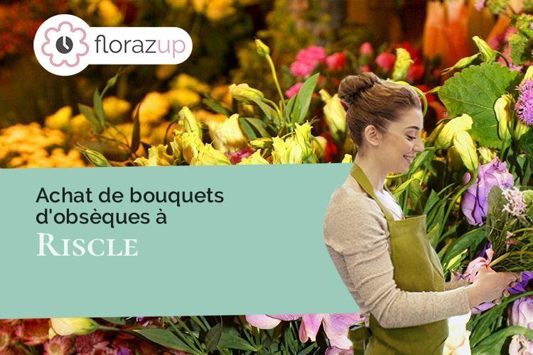 couronnes florales pour un deuil à Riscle (Gers/32400)