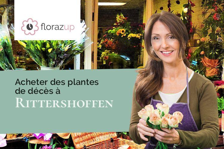 couronnes florales pour un décès à Rittershoffen (Bas-Rhin/67690)