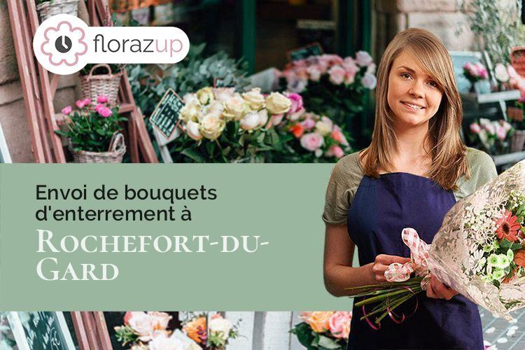 couronnes florales pour des funérailles à Rochefort-du-Gard (Gard/30650)