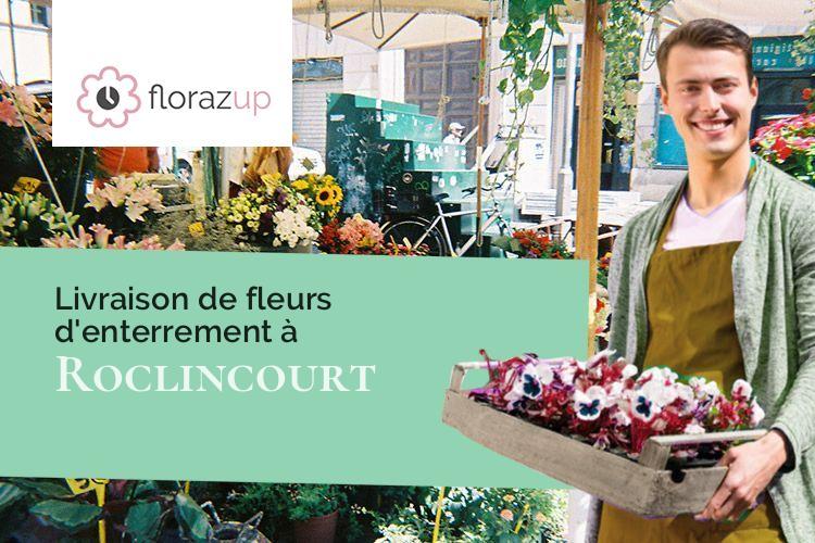 croix de fleurs pour un décès à Roclincourt (Pas-de-Calais/62223)