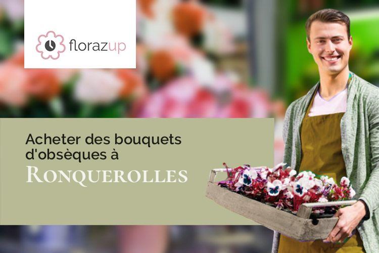 croix de fleurs pour des obsèques à Ronquerolles (Val-d'Oise/95340)