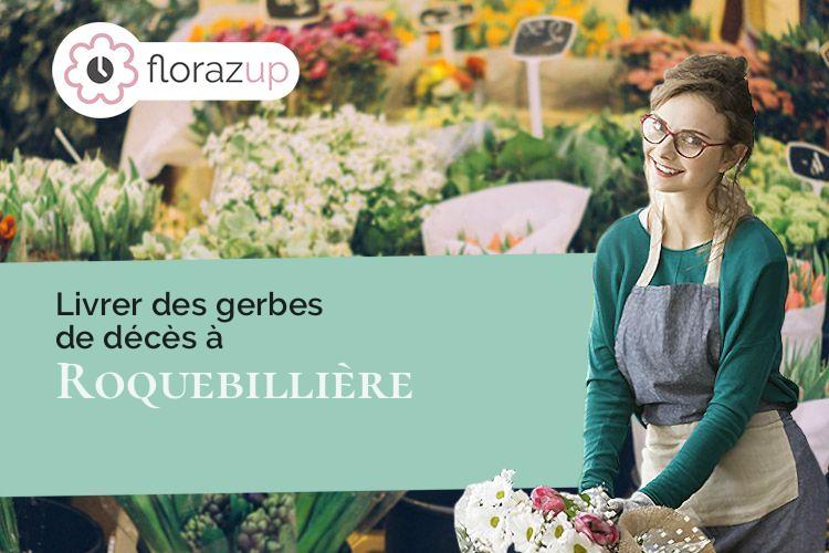 gerbes de fleurs pour un deuil à Roquebillière (Alpes-Maritimes/06450)