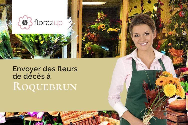 couronnes florales pour des obsèques à Roquebrun (Hérault/34460)