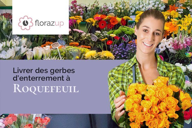 compositions de fleurs pour des funérailles à Roquefeuil (Aude/11340)