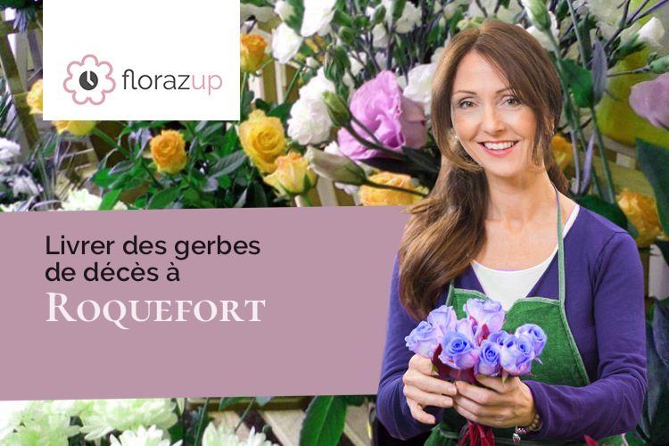 croix de fleurs pour un enterrement à Roquefort (Gers/32390)
