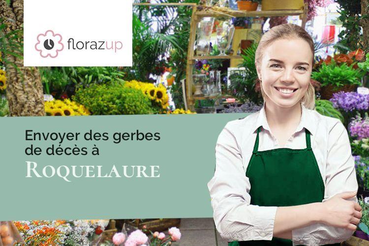 croix de fleurs pour un décès à Roquelaure (Gers/32810)