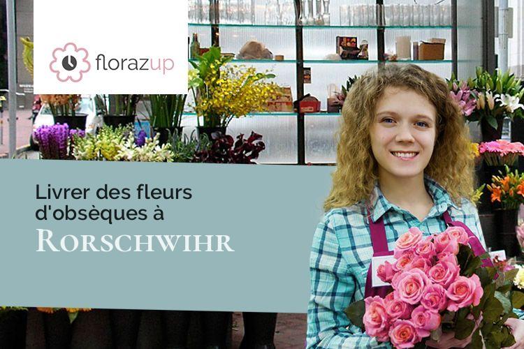 couronnes de fleurs pour un décès à Rorschwihr (Haut-Rhin/68590)