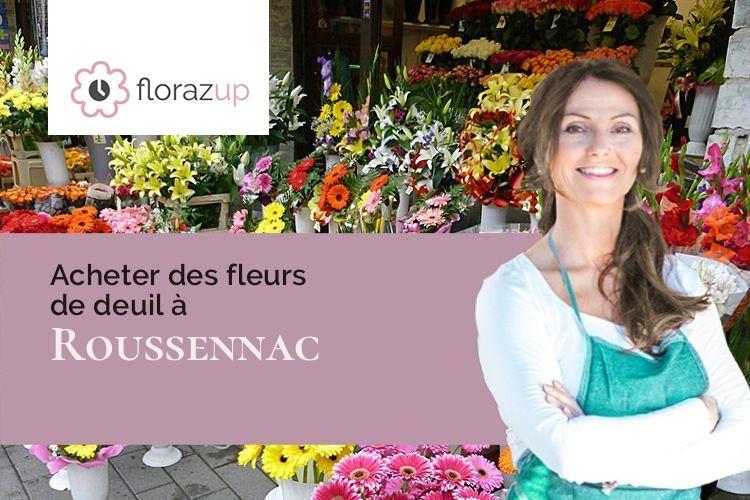 couronnes florales pour un enterrement à Roussennac (Aveyron/12220)